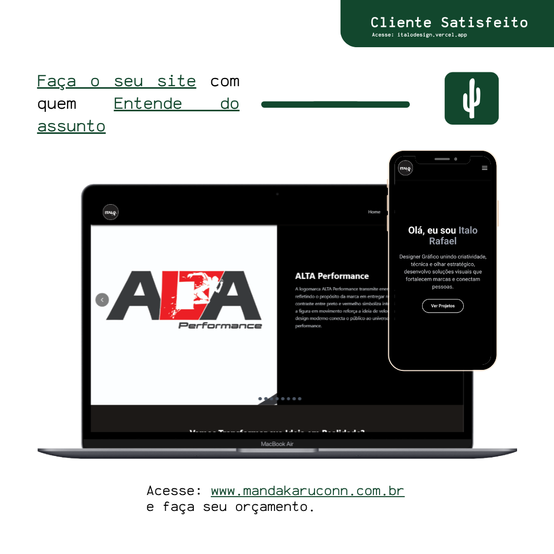 Exemplo de site profissional responsivo criado pela Mandakaru Conn Web